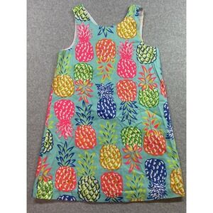 Tommy Bahama Dress Girls‎ Size 7 Blue Pineapple Sleeveless Beach Vacation Hawaii